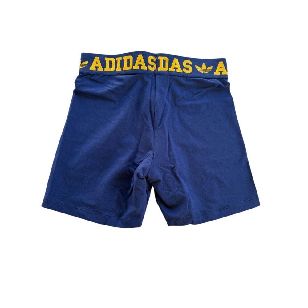 Adidas Womens Booty Shorts Blue/Yellow Size S Athletic Fit Cotton Blend Comfort - Picture 8 of 8